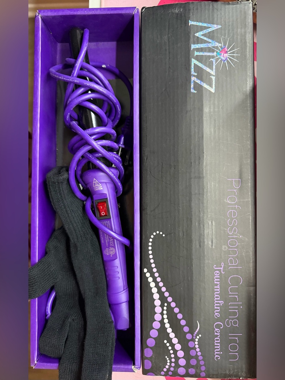 Mizz 25/18mm Professional Purple Curling Iron